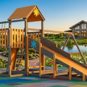 Детская площадка для дачи ИграГрад C с балконом SF фото 1