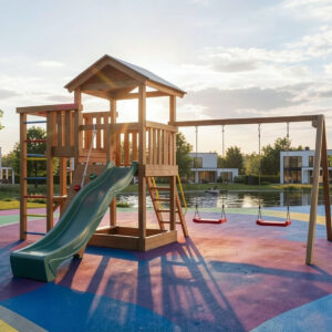Детская площадка для дачи Лео окрашенная модификация Эконо фото 1