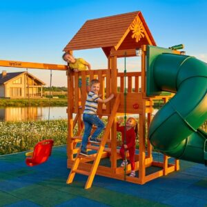 Детская площадка ИграГрад Крафт Про 3 с трубой фото 1