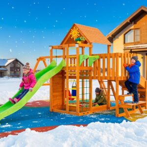 Детская площадка ИграГрад Крафт Про 3 с зимней горкой фото 1