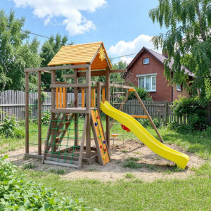 Детская площадка ИграГрад «Панда Фани Форт» с сеткой фото 1