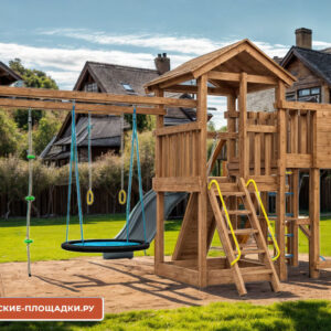 Детская площадка для дачи Лео макси с гнездом окрашенная фото 1