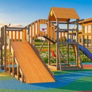 Детская площадка с зимней горкой ИграГрад C Мостик 1 SF2 фото 1