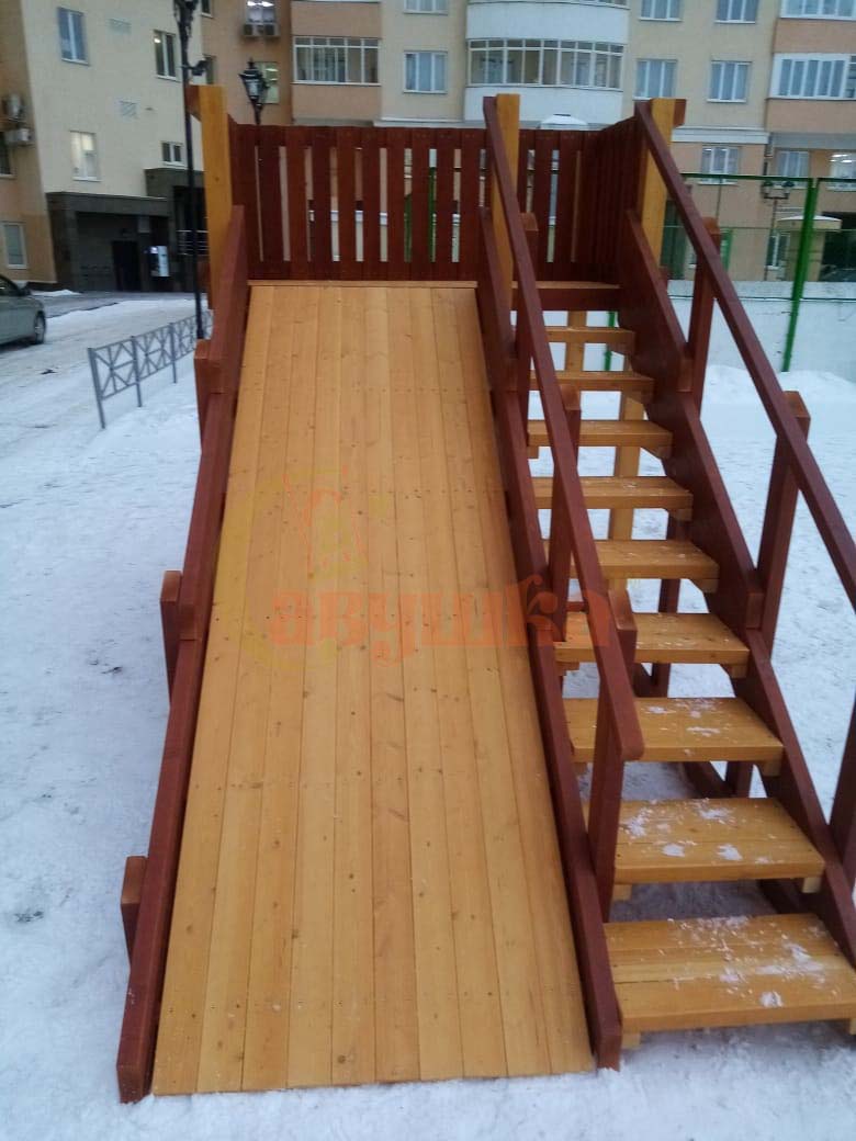 Зимняя деревянная горка Савушка Зима 3 фото 9