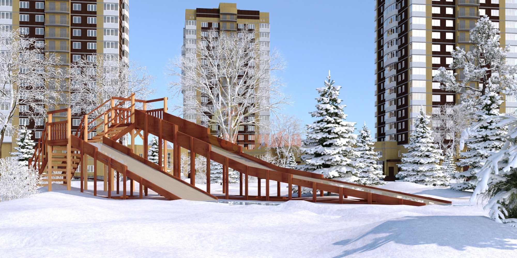 Зимняя деревянная горка Савушка Зима 9 фото 6